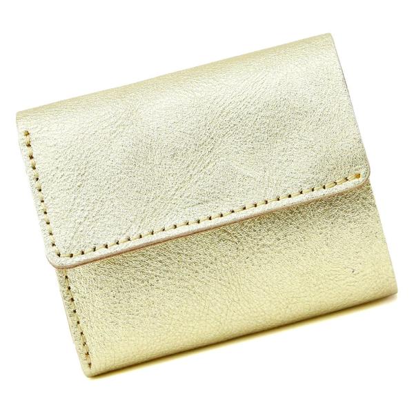 三つ折り財布 レディース コンパクト ちいさめ ミニ レディース 金 銀 ゴールド シルバー AGI...