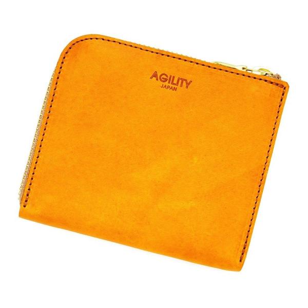 ショートウォレット L字ファスナー ミドル財布 本革 レザー コンパクト 薄型  AGILITY a...