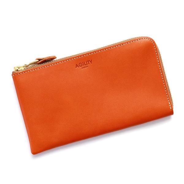 長財布 L字ファスナー スリット 10枚 コンパクト 縦 革 薄型 スリム AGILITY affa...