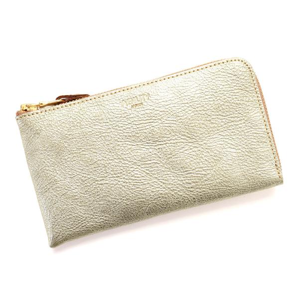 長財布 L字ファスナー スリット 10枚 コンパクト 縦 革 本革 金 銀   AGILITY af...