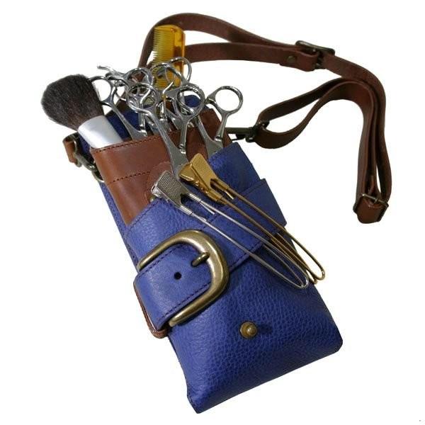 シザーケース 5丁 美容師 本革 青 ふた付き トリマー AGILITY Pro アジリティプロ L...