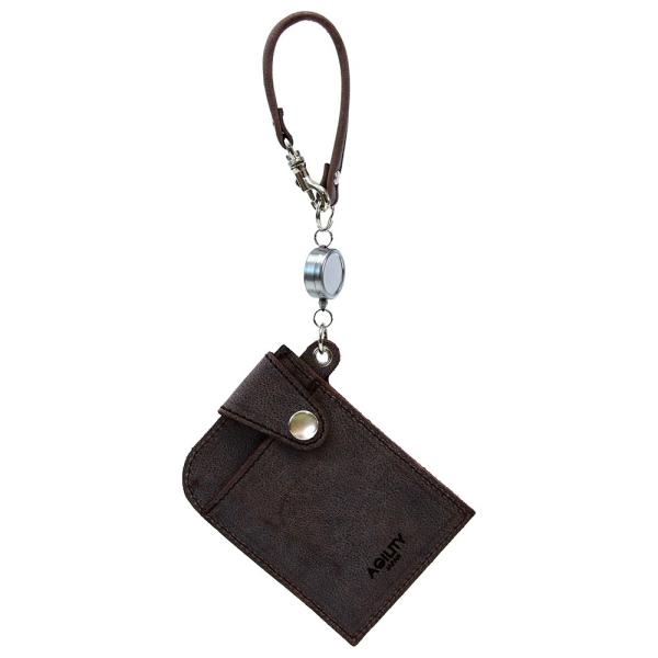 リール付き パスケース 定期入れ 本革 機能的 レザー 定期入れ おしゃれ ICカードケース 2枚 ...