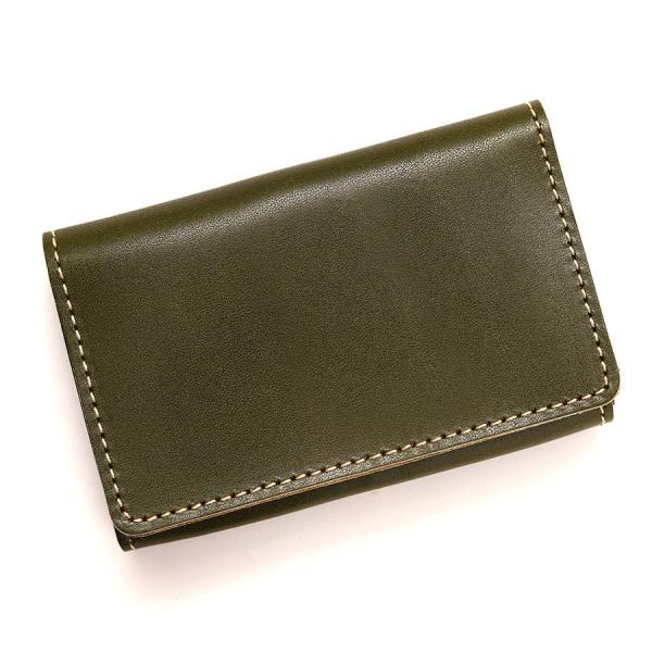 名刺入れ マチ有り 蛇腹 2層 70枚 シンプル ビジネス 革 本革 レザー 栃木レザー AGILI...