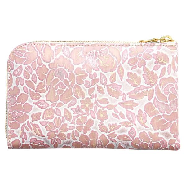 レディース 財布 花柄 L字ファスナー 本革 型押し 旅行財布 トラベルウォレット AGILITY ...