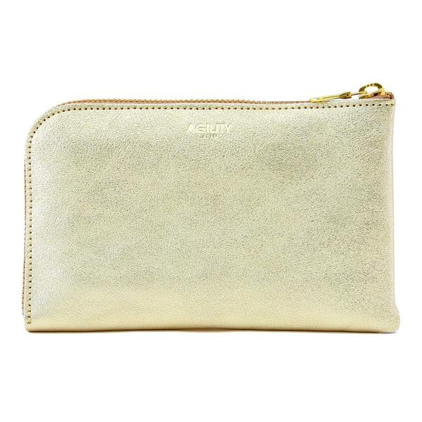 財布 ウォレット L字ファスナー パスポート 金 銀 ゴールド シルバー レディース AGILITY...