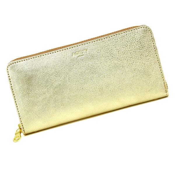 長財布 レディース ラウンドファスナー 本革 レザー 金 銀 ゴールド シルバー 箔  AGILIT...