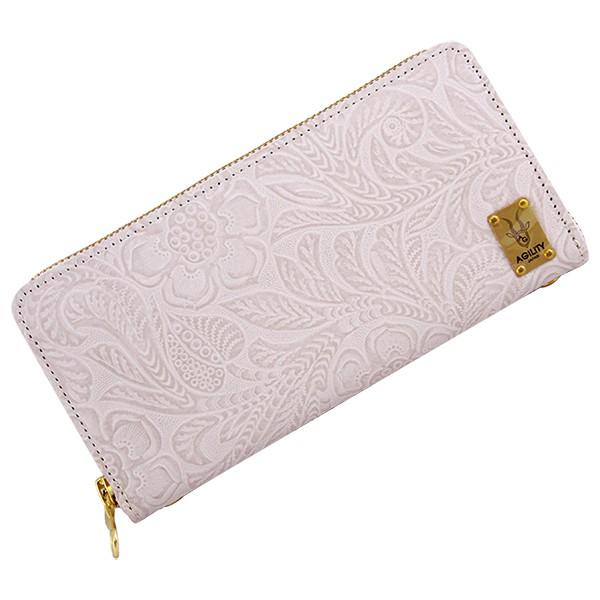 長財布 花柄 型押し 牛革 日本製 おしゃれ かわいい レディース ロングウォレット フラワー AG...