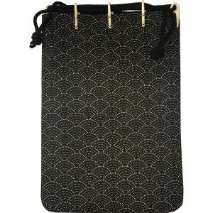 印傳屋　上原勇七 INDEN-YA 合切袋 巾着袋 甲州印傳 合切袋　黒漆 亀甲 印伝 【甲州印伝 印傳屋 上原勇七】合切袋 巾着【当店特別発注】【マチ
