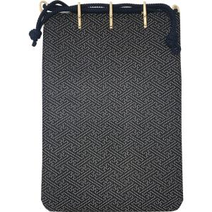 【大人気】印傳屋　巾着袋　青海波　ブラック系　鹿革　印伝上原勇七INDEN-YA Amazon | 印伝 印傳屋 上原勇七 (INDEN-YA) 印伝屋 本革 合切袋