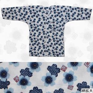 お祭用品/肉襦袢 鯉口シャツ 桜 白/青K-2　2号 (子供用)