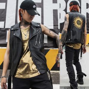 革ベスト 着こなし バイカーの商品一覧 通販 Yahoo ショッピング