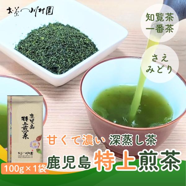 お茶 お茶の葉 知覧茶 深蒸し茶 鹿児島特上煎茶 100g さえみどり 緑茶 濃い 高級 ポイント利...