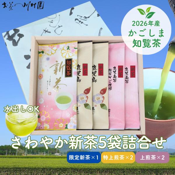 お中元 お茶 ギフト 知覧茶 さわやか新茶5袋詰合せ 鹿児島県産 深蒸し茶 お茶の葉 高級 新茶 飲...