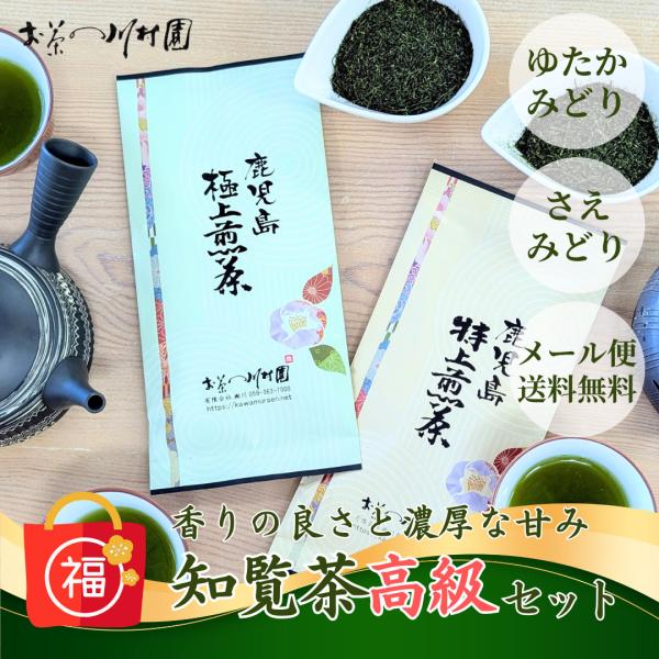 お茶 お茶の葉 知覧茶 深蒸し茶 福袋 老舗日本茶専門店の上位2商品メール便配送セット お得 緑茶 ...