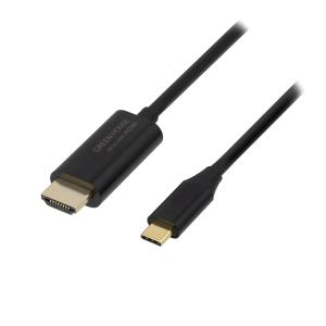 USB Type-C-HDMIミラーリングケーブル TypeC-HDM 2m Altモード対応 グリーンハウス GH-HALTB2-BK/3657ｘ１本/送料無料｜kawanetjigyoubu