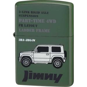 ジッポー オイルライター スズキ ジムニー JIMNY JB64W JB64W 四駆 マットラッカーグリーンｘ１個＆ギフトボックスセット（オイル＋フリント+BOX）/送料無料｜kawanetjigyoubu