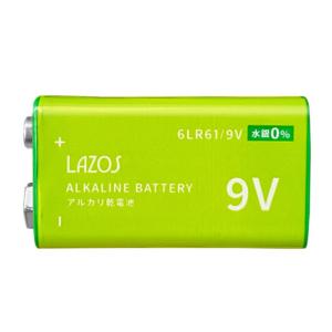 9V形 角電池 アルカリ乾電池 006P Lazos/0445ｘ１０個セット/卸/送料無料｜kawanetjigyoubu