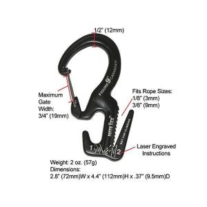 ナイトアイズ 自在金具 ロープ締め具 紐縛り 固定器具 フィギュア9カラビナ L C9L-02-01 ロープタイトナー｜kawanetjigyoubu