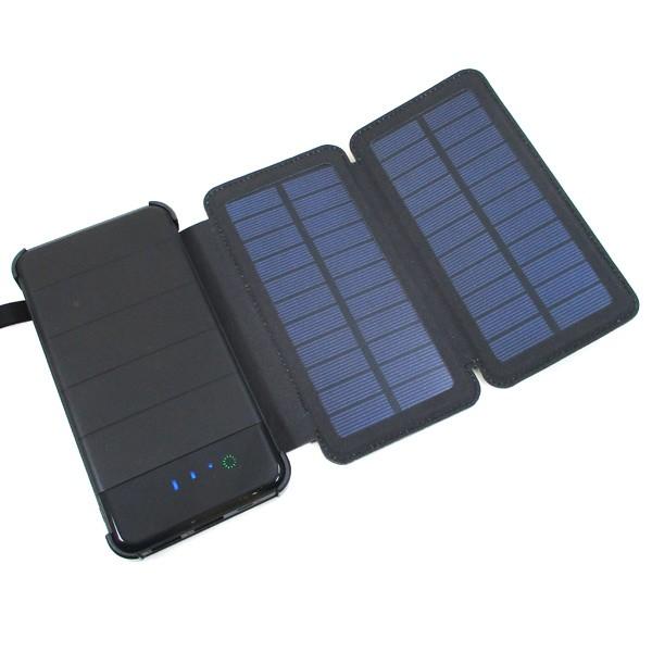モバイルバッテリー 8000mAh ハイパワー ソーラーパネル LEDライト付き HIDISC MB...