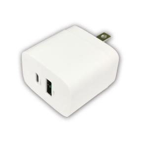 AC充電器 2ポート 最大20W AC-USB充電器 Type-Cポート/USB-Aポート HIDISC ML-PDUS2P20WH/0051/送料無料｜kawanetjigyoubu