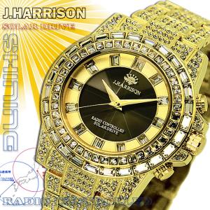 【稼働品】 J.HARRISON CCL-001 レディース 腕時計 レディース腕時計 天然宝石付 8面カットクリスタルガラス 18金リューズ