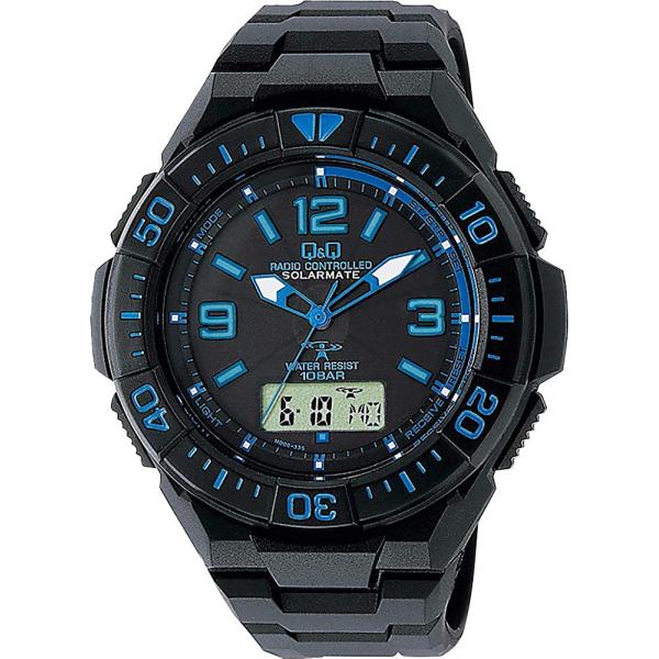 腕時計 シチズン 電波ソーラー クロノグラフ 10気圧防水 メンズ MD06-335 ブラック × ...