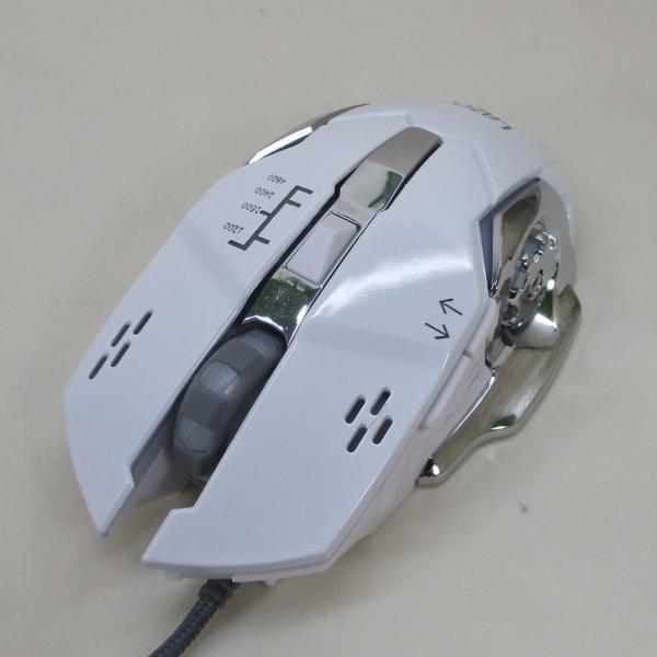 有線ゲーミングマウス 6ボタン 全ボタン設定可能 LAZOS ホワイト L-MSG6-W/5977ｘ...