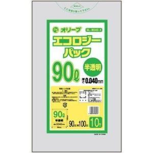 ごみ袋 90リットル 半透明白色 強力0.04mm/90L ゴミ袋 10枚入x１冊/送料無料｜kawanetjigyoubu