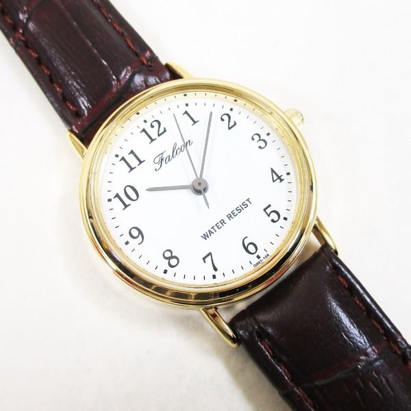シチズン ファルコン 腕時計 日本製ムーブメント 革ベルト ホワイト/ブラウン レディース 婦人 Q...