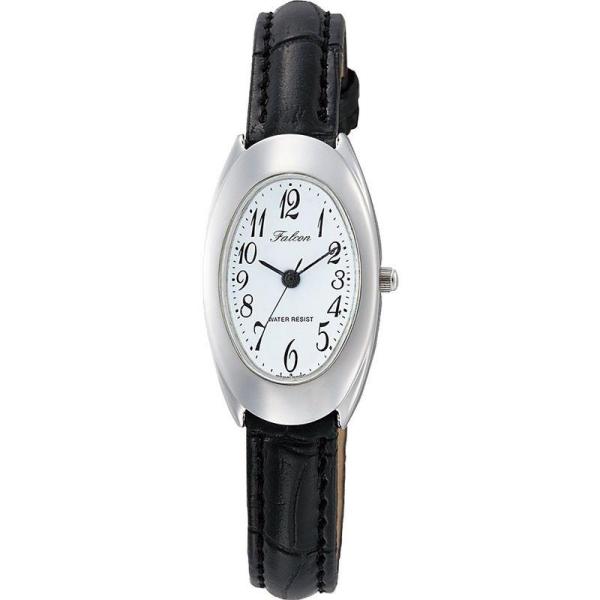 シチズン ファルコン 腕時計 日本製ムーブメント 革ベルト ホワイト/ブラック レディース 婦人 Q...