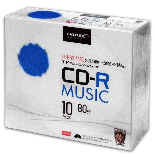 CD-R 音楽用 80分 TYシリーズ太陽誘電指定品質 5mmスリムケース 10枚 HIDISC T...