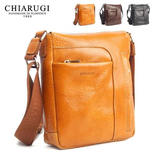 CHIARUGI イタリア製 キアルージ 牛革 ショルダーバッグ ハンドバッグ ベジタブルタンニン ...