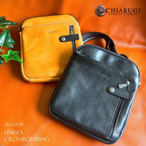 イタリア製 本革 牛革 ベジタブルタンニン クロスボディバッグ ショルダーバッグ スリム ミニ CH...