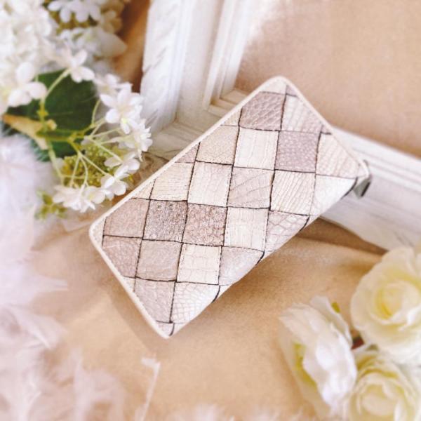 クロコダイル ラウンドファスナー 長財布　　ヒマラヤ メッシュ 大容量 カード収納12 本革 マット...