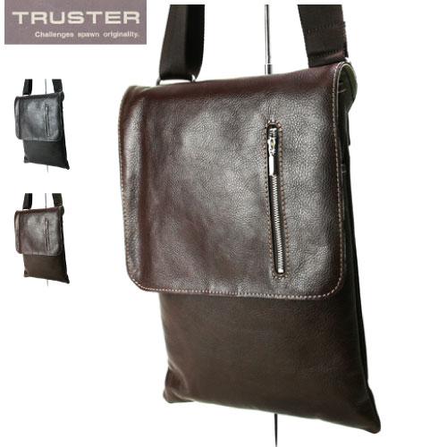 No.75813 水牛革 縦長 ショルダーバッグ TRUSTER トラスター モスク 薄マチショルダ...