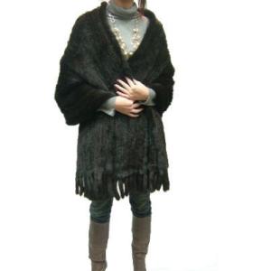 sankyo shokai（三京商会） ミンク ストール 編み込み フリル お花付き