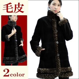 レディース 毛皮コート ファーコート ロシアンセーブル ノーカラー