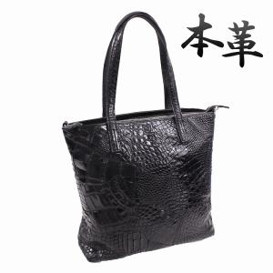 クロコダイル 本革 メンズ レザーバッグ ボストンバッグ 旅行 ブラウン