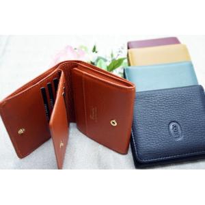 8112 二つ折り財布 中BOX型 牛革 ベラ付 カード9枚 メッシュ