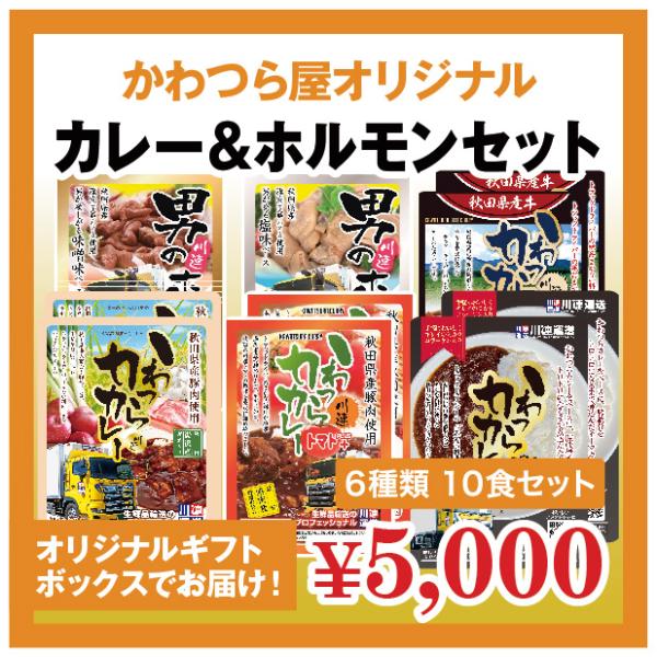 かわつら屋詰め合せ(10食セット) かわつらカレー/トマトカレー/ビーフカレー/キーマカレー/ホルモ...