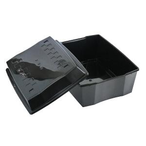 収納ケース　フタ付　深型　ブラック　３３．３×２４．８×高さ１４．８ｃｍ