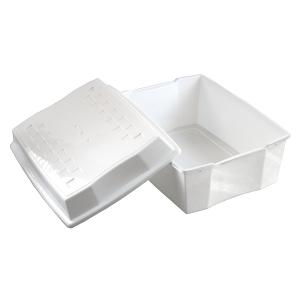 収納ケース　フタ付　深型　ホワイト　３３．３×２４．８×高さ１４．８ｃｍ