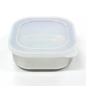 保存容器 ステンレス製 角型 フタ付 11×11×高さ4.5cm (100円ショップ 100円均一 100均一 100均)