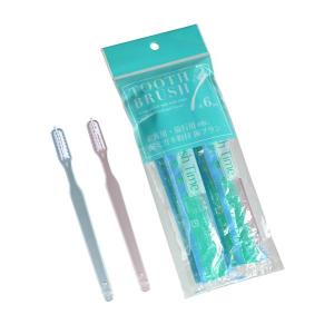 インスタント歯ブラシ ふつう 歯磨き粉付 15cm 6本入 (100円ショップ