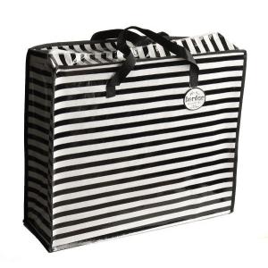 PPバッグ ファスナー付 縦45×横55×マチ18cm ボーダー柄