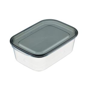 保存容器 楽ちんパック 角型 容量950ｍｌ クリアーブラック (100円ショップ 100円均一 100均一 100均)