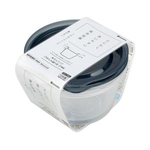 保存容器 楽ちんパック ごはん大盛り用 クリアーブラック 容量400ｍｌ 2個入 (100円ショップ 100円均一 100均一 100均)