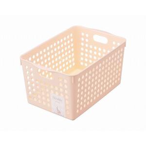 ストックバスケット B5サイズ収納可 浅型 ライトピンク 21.3×30.2×高さ