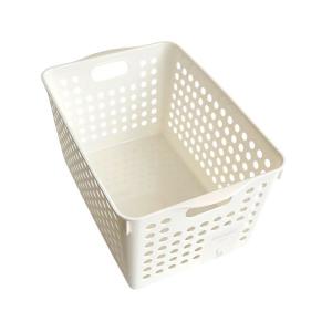 ストックバスケット ディープ ホワイト 18×27.4×高さ14.3cm)