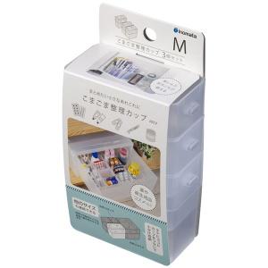 こまごま整理カップ クリアー M(4.4×8.5×高さ7cm) 3個入 (100円ショップ 100円均一 100均一 100均)